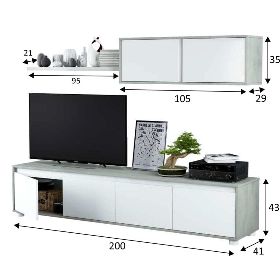 Salón Home Tv Cemento - Imagen 5