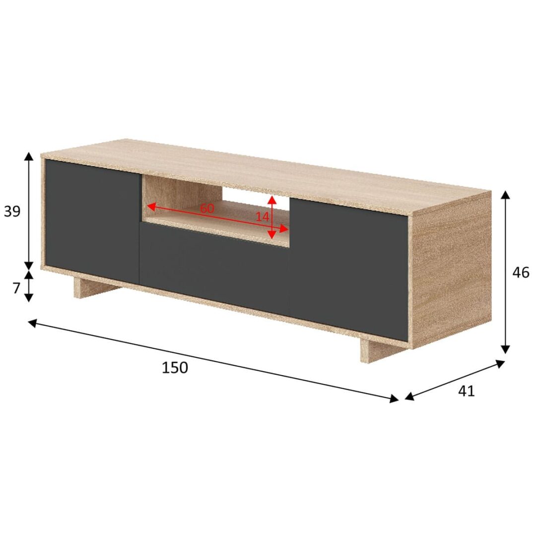 Mueble Bajo de Televisión Zaira Gris - Imagen 8