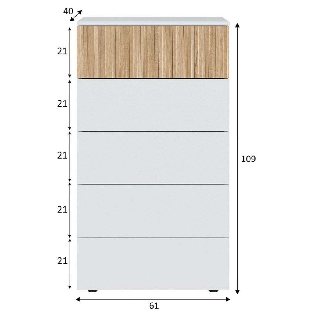 Cómoda Alta Tempus de 5 cajones - Imagen 5