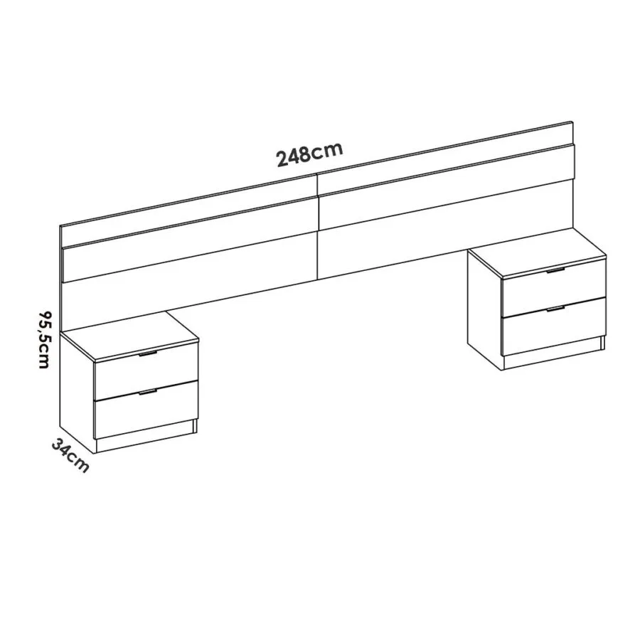 Pack Bianca 2 - Estructura de Cama, Cabezal, Mesitas de Noche y Armario - Imagen 12