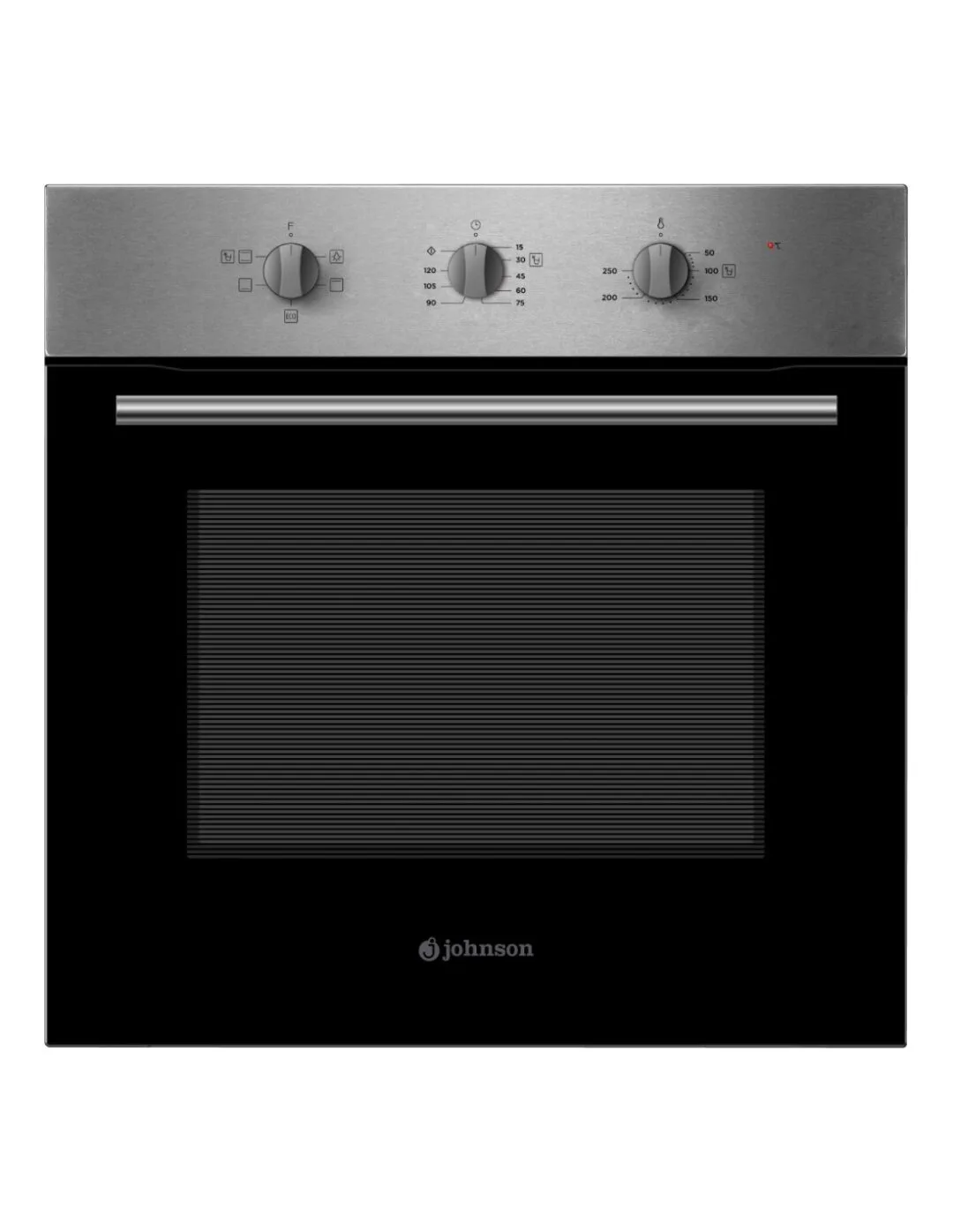 Horno 4 funciones y AquaClean Inox y Cristal Negro Johnson