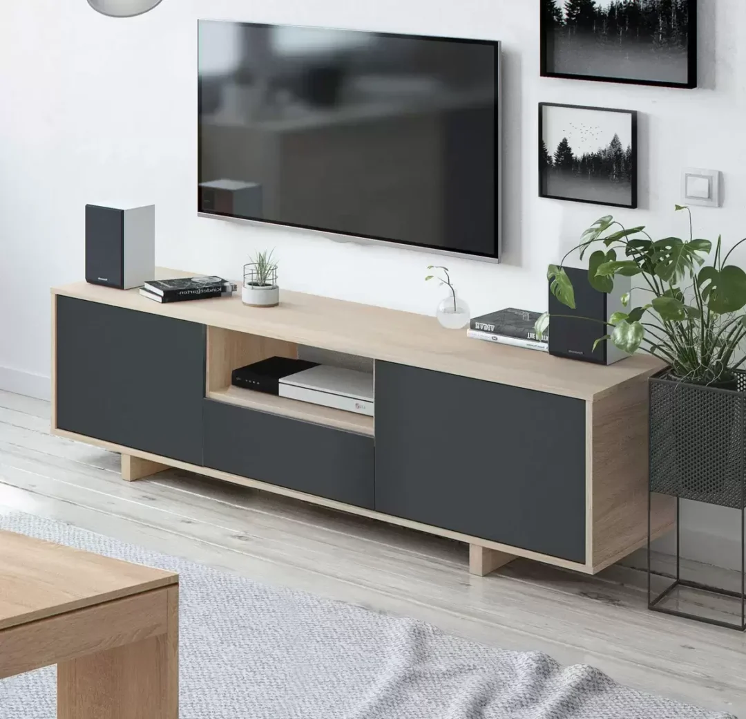 Mueble Bajo de Televisión Zaira Gris